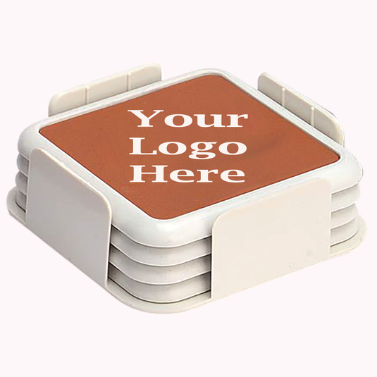 Leather Finish Plastic Coaster (square)