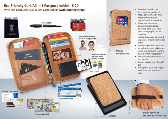 Eco-Friendly Cork All In 1 Passport Holder