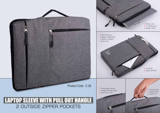 Laptop Sleeve With Pull Out Handle